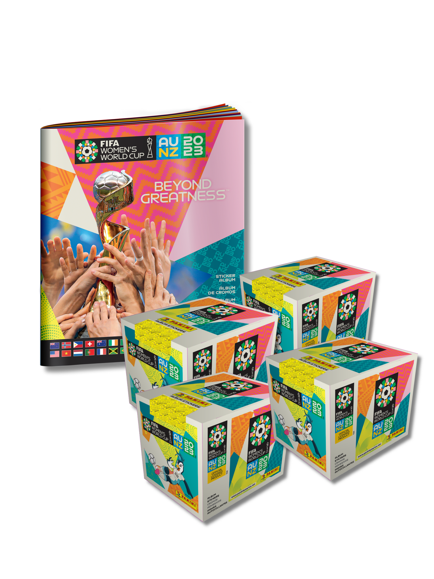 Panini® 2023 Women's Official World Cup 4 Sticker Boxes (1000 stickers) + Soft Cover Album