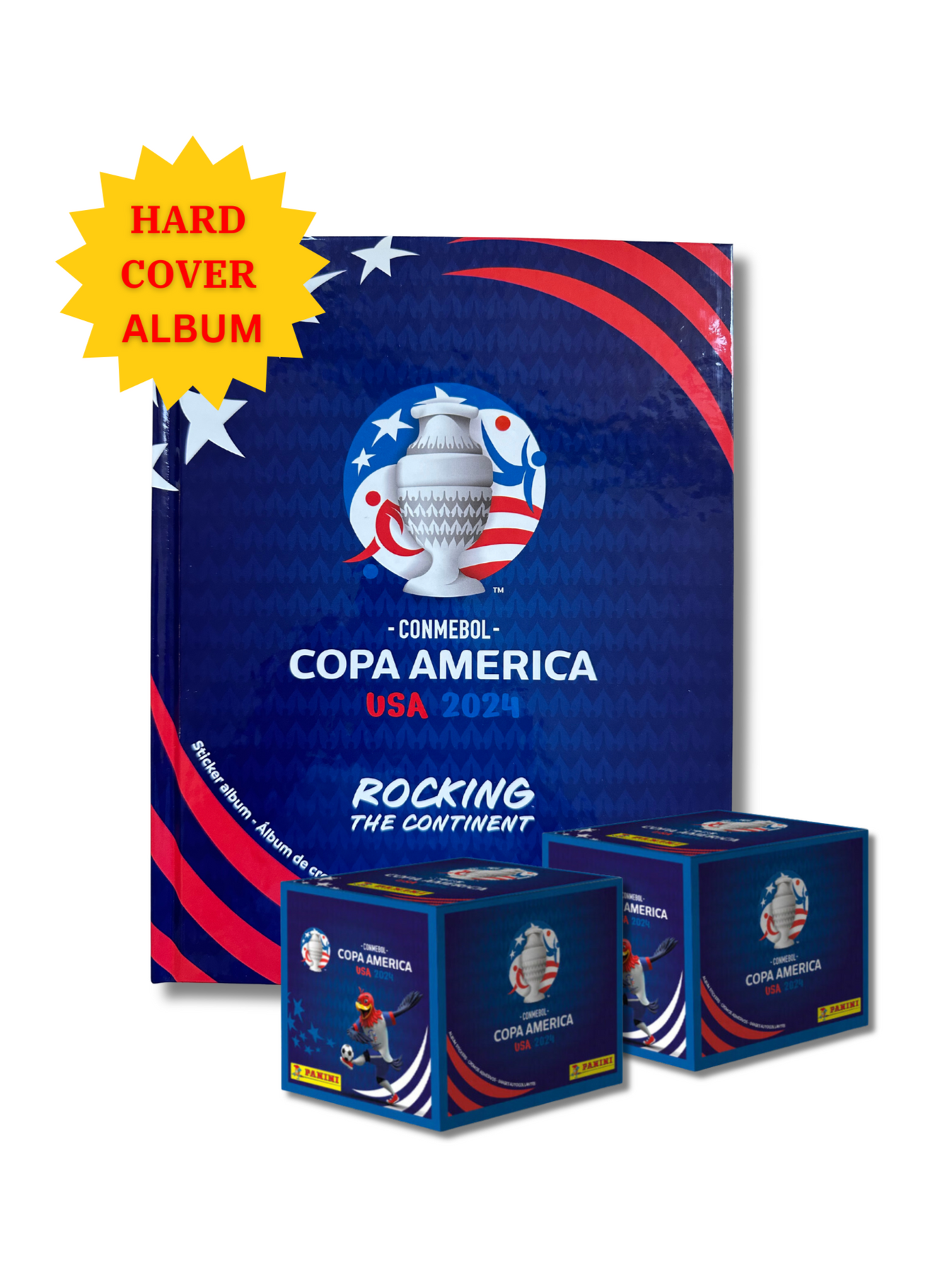 Panini® Copa America 2024 2 Sticker Boxes + HARD COVER Album Sticker